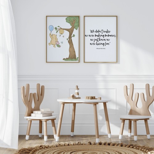 Set of 2 Winnie the Pooh Kids Room Playroom Wall Art Prints, Kids Decor - Picture 4 of 4