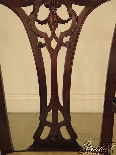 L37835: Sillón con brazo de comedor de caoba Chippendale HENKEL HARRIS #108 ~ Nuevo Foto 3 de 4