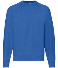 Fruit of the Loom Classic Raglan Sweatshirt Mens Casual Plain Jumper Pullover