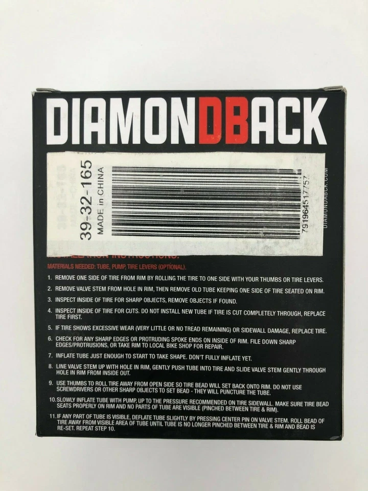 Diamondback 26 x 4.0-4.9 Premium Inner Tube - 32MM Presta Threaded - Image 2 of 2