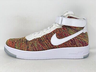 Nike Air Force 1 Ultra Flyknit Rainbow Volt Sneakers, Size Nike Air Force 1 Ultra Flyknit Rainbow Volt Sneakers, Size