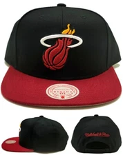 Miami Meat New Mitchell & Ness Core 2 Tone HWC Black Red Era Snapback Hat Cap
