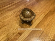 Vintage OLD-WORLD Italian Wooden Tabletop Globe Made in Italy with ZODIAC SYMBOL