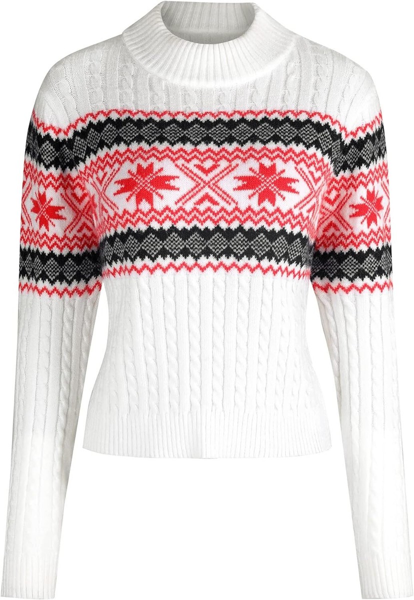 NWT $36 ZAFUL L or XL Women's Snowflake Patterns Knitted Sweater