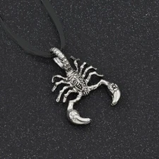 large SCORPION insect 925 Sterling Silver Rope 20" Chain Necklace men female
