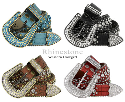 Cintura Pelle DECHOL Cintura Western Uomo/donna Con Strass E Borchie - Pelle, Regolabile, Stile Cowboy, Punk, Hip Hop Cintura Cowboy Borchie - Foto 12