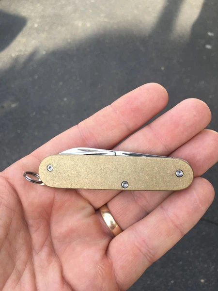 Victorinox Swiss Army 84 mm Cadet Multi-Tool with Brass Scales 53043 *NEW*