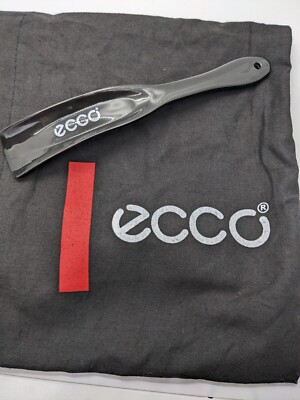 Ecco Shoe Dust Bag Black Single Side Draw 15Wx16.5 ''T / Matching Shoe Horn  7.5''