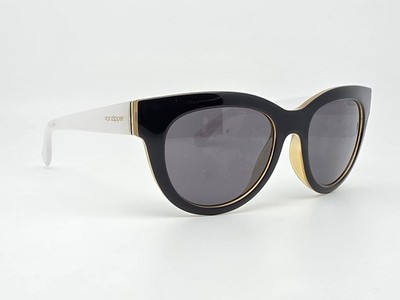 Von Zipper Queenie Buff White Gold Frame Grey Lens Cat Eye Sunglasses 59-17-140