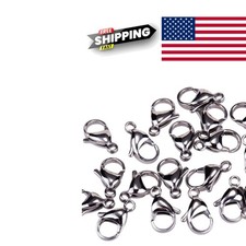 Lobster Claw Clasps 15x9mm Stainless Steel for Necklaces and Bracelets 20 Pcs