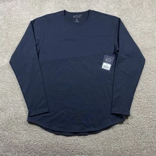 NEW BYLT Premium Basics Drop Cut Long Sleeve LUX T-Shirt Navy Men's XL