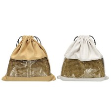 2Pack Dust Bags 11.42"x11.42"Cover Storage Bags with Window, Gray/Coffee