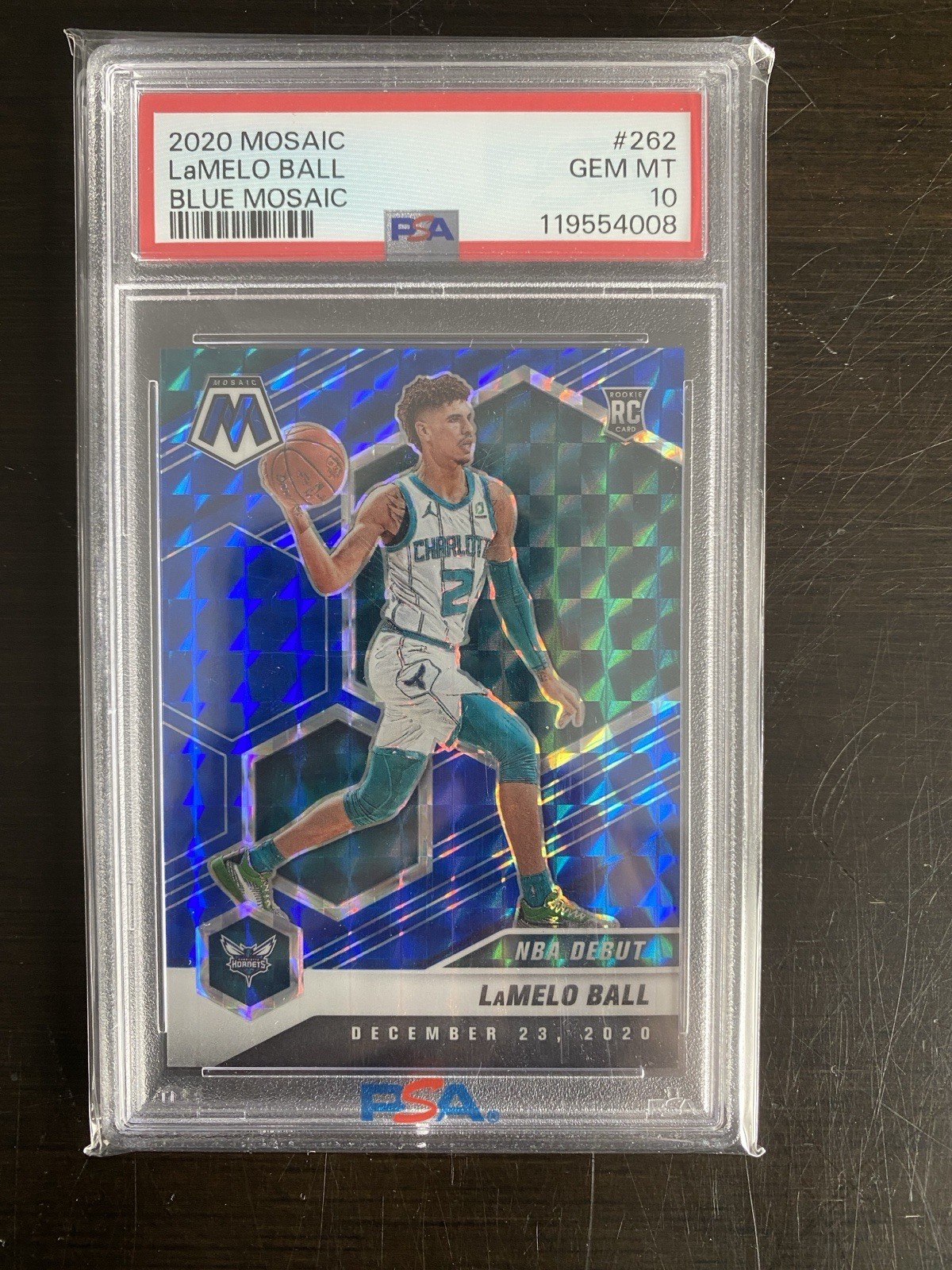 2020 Mosaic LaMelo Ball Gem Mt 10 Blue NBA Debut Rookie /99