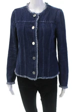 Club Monaco Womens Long Sleeve Button Denim Jacket Blue Size S