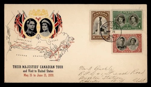 DR WHO 1939 CANADA FDC ROYAL VISIT KGVI COMBO TORONTO ONT M74803