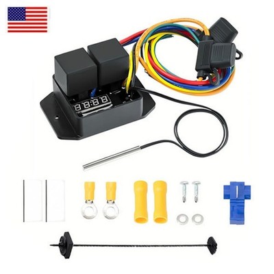 12V/24V Digital Thermatic Fan Switch Adjustable Hot Fan Switch Kit Replacement