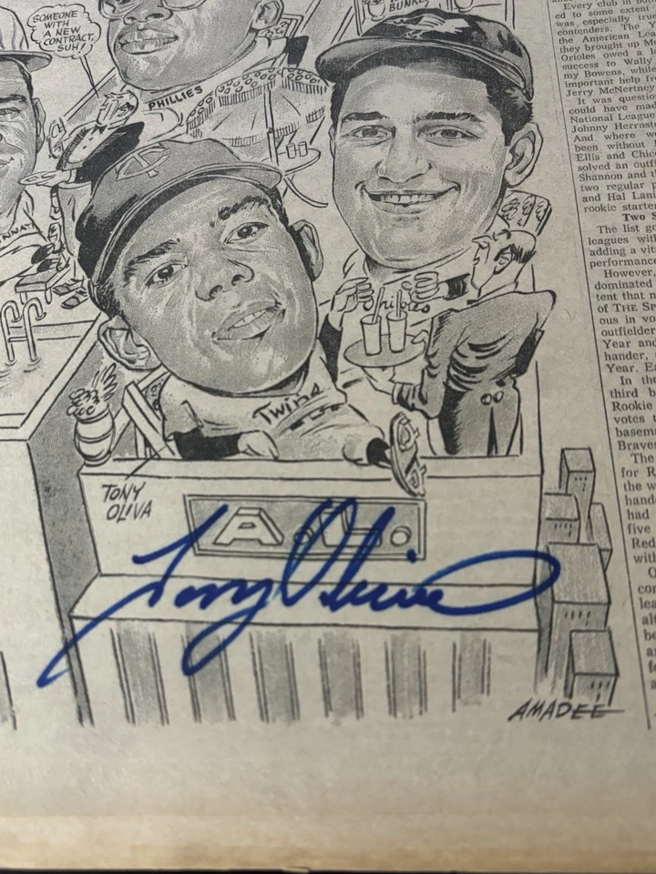 Tony Oliva Signed Autographed 1964 Sporting News Minnesota Twins BEAUTY ! - Image 2 of 3