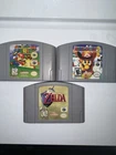 Nintendo 64 Game Lot: Super Mario 64, Mario Party 2, Zelda Ocarina of Time