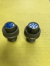 2 Amphenol Sz 14 Military Circular Connectors 6 Pole Male x Solder MS3106A14S-6C