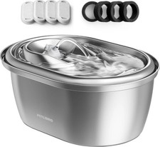PETLIBRO Stainless Steel Cat/Dog Water Fountain 4 Filters, 101 oz/3 L, BOGO 50 