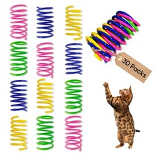 Cat Spring Toys - 30 Pack - Colorful Interactive Plastic Springs
