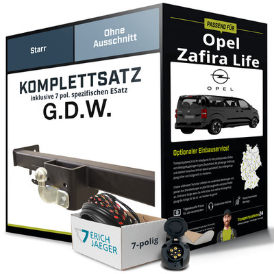 Anhängerkupplung starr für OPEL Zafira Life +E-Satz AHK