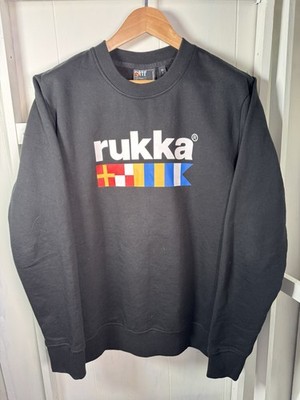 Rukka OG Sport Men s Black Logo Sweatshirt Size 52/Large Cotton Blend Soft BNNT