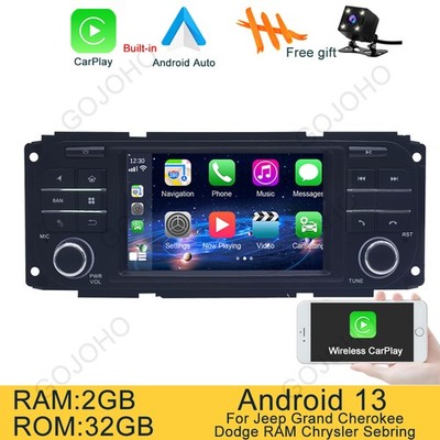 Car Stereo Radio Head Unit Navigation For Jeep Dodge Ram Chrysler Carplay Auto