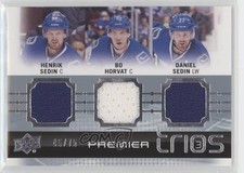 2016-17 Upper Deck Premier Trios 45/75 Henrik Sedin Bo Horvat Daniel HOF 4p5