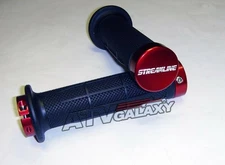 Streamline Pro Lock Locking Grips Bars Black / Red Honda Yamaha Suzuki ATV
