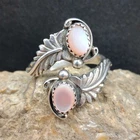 Native American MOP Bypass Ring VTG Richard Begay Sterling Silver Adj 7.5-10