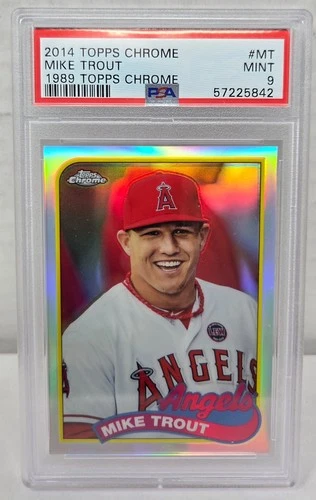2014 Topps Chrome 1989 Version Refractor MIKE TROUT CARD PSA 9 MINT
