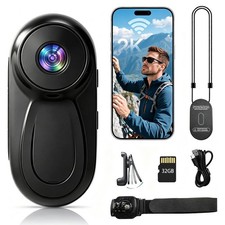 2K Mini Body Camera with WiFi, Wearable POV Action Camera for Vlogging