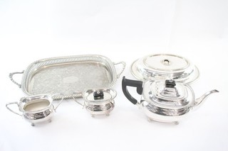 Viners Silver Plate Ware Tea Service Gallery Tray & Entreé Dish Vintage