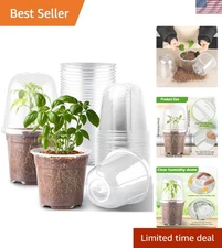Indoor Gardening Essential: 15 Pack of 6 Inch Clear Pots with Humidity Domes