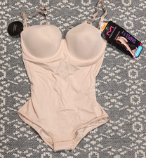 New Maidenform Firm Foundations Shaping Bodysuit - Size 34D - Beige