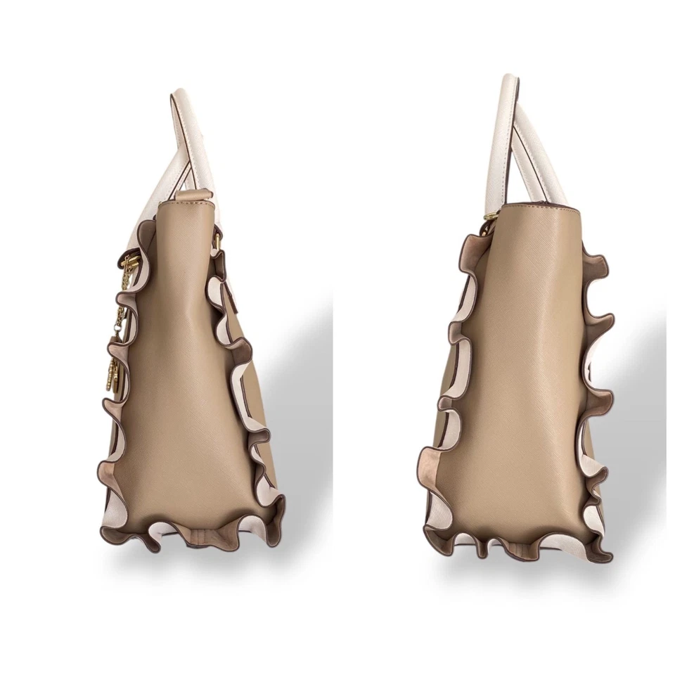 Samantha Vega Beige 2way Tote Shoulder Bag with Charm  - Image 3 of 4