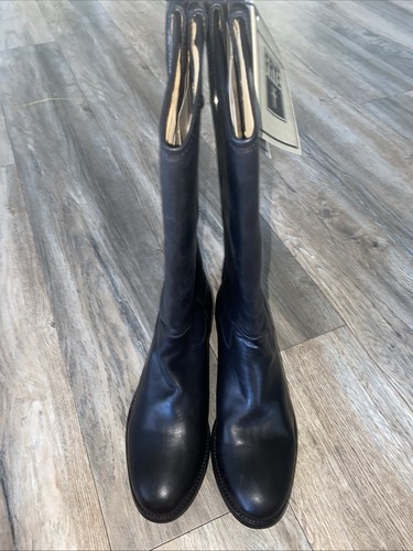 Echte Frye Melissa Button schwarze Reitstiefel Leder kniehohe Stiefel Damen 11 neu - Bild 6 von 14