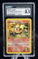 Blaine’s Growlithe #35 1st Edition Gym Heroes 2000 Pokemon CGC 8.5 🔥 on eBay