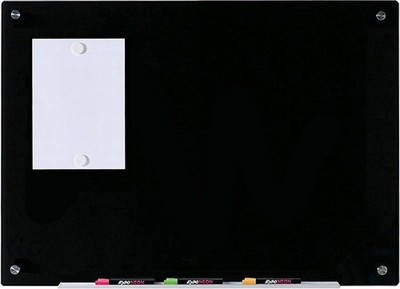 Magnetic Black Dry Erase Board 3X2 Tempered Glass For Writing And Organizing