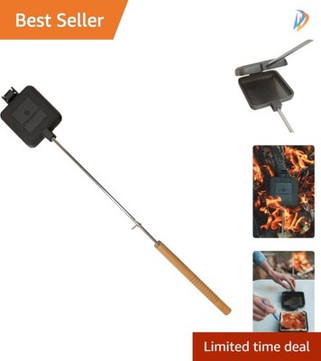 4x4 Inch Cast Iron Cooker for Outdoors - Perfect for Toaster Sandwiches & Meats