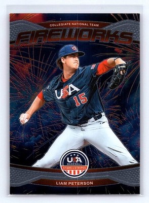 Liam Peterson 2026 Panini Stars & Stripes Prizm USA Baseball #16 Fireworks