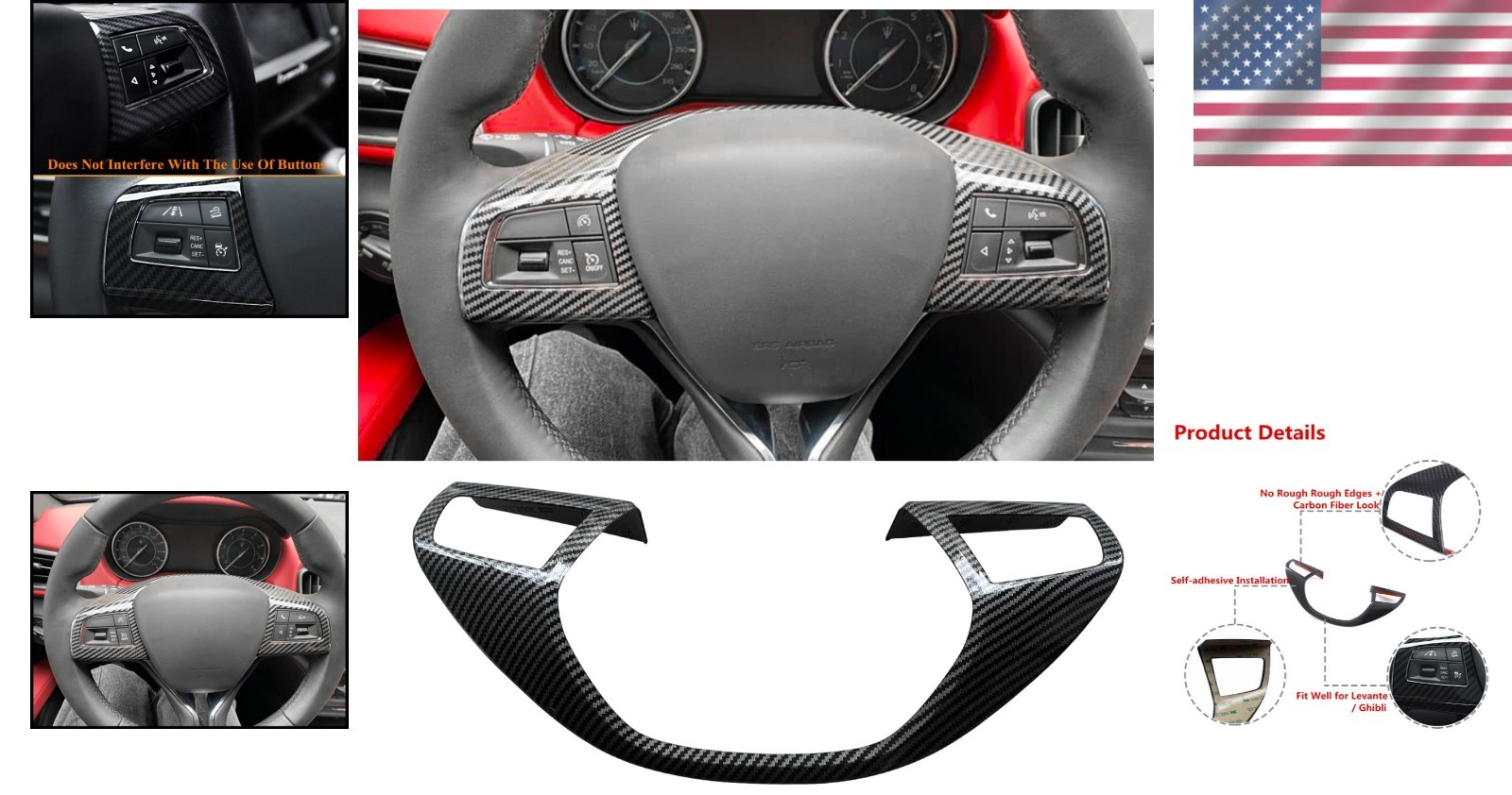 Luxury ABS Carbon Fiber Look Trim for Maserati Levante & Ghibli (2014-2021)