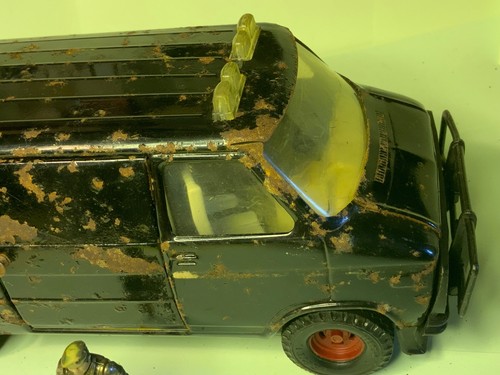 VINTAGE A-TEAM BLACK RED 1983 THE ERTL CO USA 11”METAL GMC VAN 52040 slidingDOOR - Picture 4 of 24