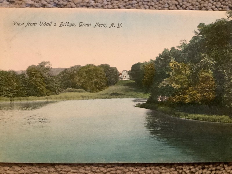 Vintage Postcard View from Udall's Bridge, Great Neck, L.I., NY