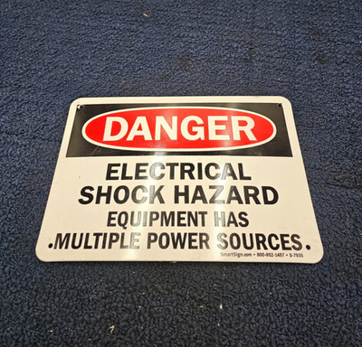 (QTY 7) Smart Sign S-7935: 7''x10'' OSHA Danger Sign: Electrical Shock Hazard