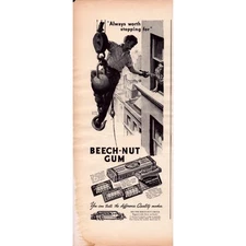 Beech-Nut Gum 1937 Vintage Half Page Print Ad Peppermint Spearmint Beechies