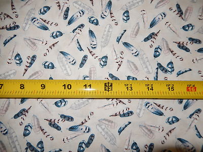 Silent Flight Feather Feathers Owl Eagle Owls QT 23598-E cotton fabric Creme'