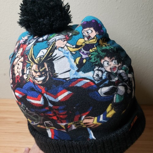 My Hero Academia Pom Pom Beanie Hat Black Blue Manga Winter Cap - Bild 2 von 8