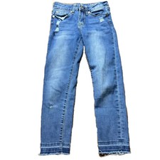 7 For All Mankind Girls Ankle Skinny Jeans Size 10 Blue Distressed Denim Kids